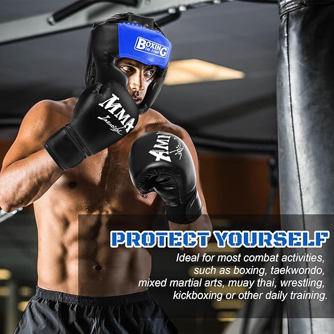 Sparring Head Guard with Gloves - Boxing Safety Headgear for MMA, Kickboxing, Muay Thai & Boxing - Adult & Kids