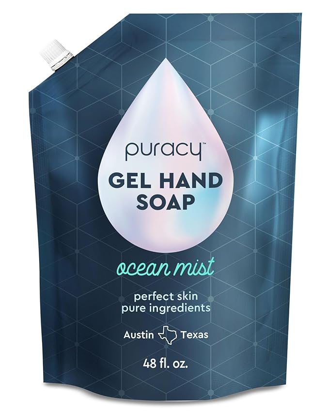 Puracy Organic Hand Soap, For the Professional Hand Washers We've All Become, Moisturizing Natural Gel Hand Wash Soap, Liquid Hand Soap Refills for Soft Skin (48 fl.oz, Ocean Mist) Refill