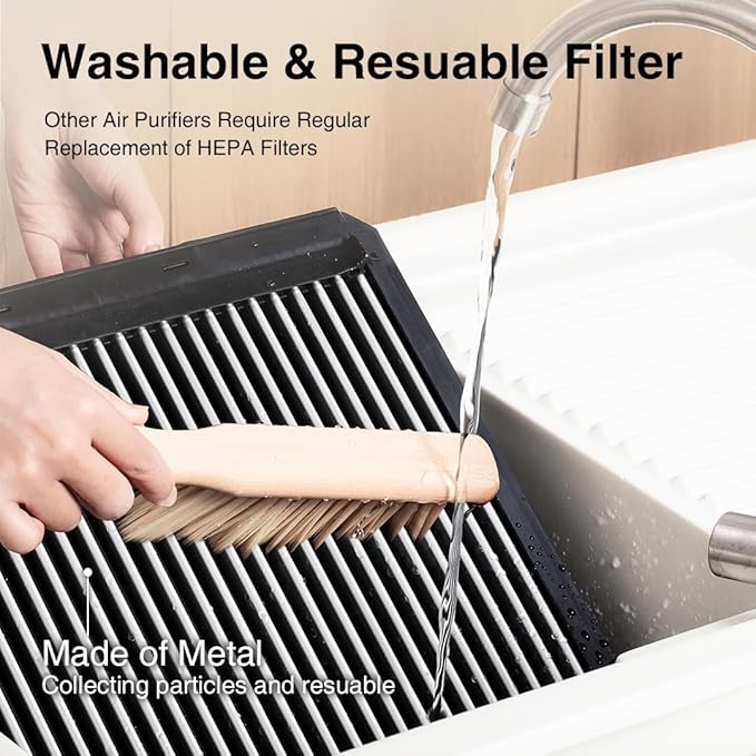 Airdog X3 Home Air Purifier with Washable Filter -TPA Technology - Up to 20X More Effective than HEPA, Smart Control,AQI Air Cleaner for Smoke, Allergies, Pet Dander, Odor Removal to 0.0146μm