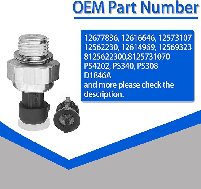12677836 Oil Pressure Sensor Compatible with 2003-2008 Chevy Silverado 1500 2500 3500,Express Corvette Suburban Avalanche Impala Tahoe Trailblazer& GMC Sierra Savana Yukon Envoy Cadillac CTS Escalade