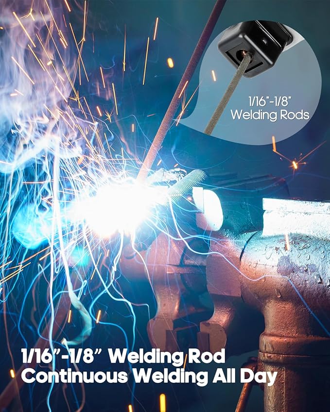 Handheld Welder Machine, 110V IGBT Inverter Portable Welding Machine with 6 Variable Current Adjustment, 20-120Amp Portable ARC Welder for 1/16''-1/8'' Welding Rod