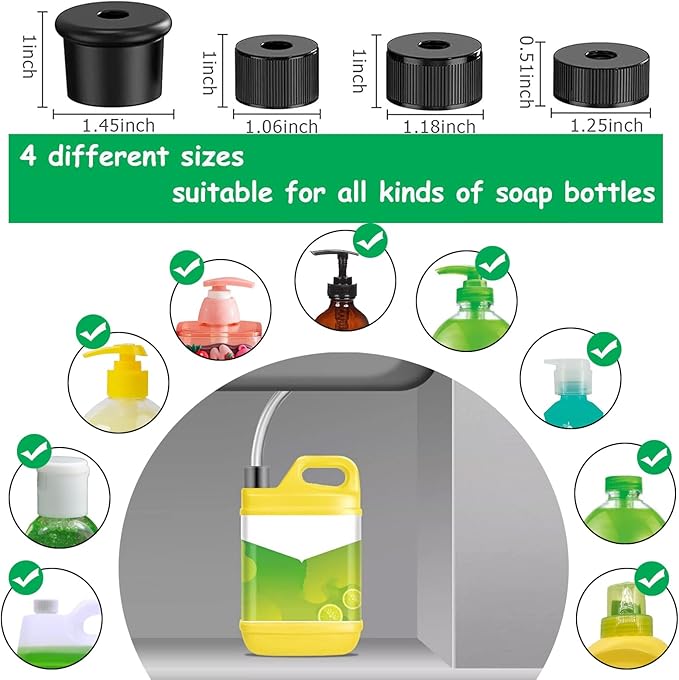 Sink Soap Dispenser Extension Tube 47" with Check Valve, Kitchen Dish Detergent Dispenser Tubing, Under Sink Dispenser Extension Hose for Prevent Backflow Countertop Kitchen Sink Accessories