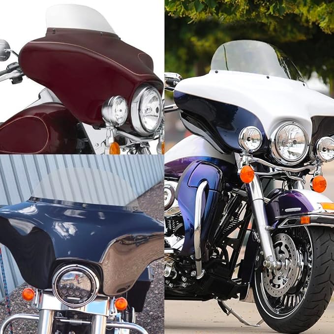 WYNMOTO 7" Clear Windshield Windscreen Compatible for 1996-2013 Harley Davidson Touring Electra Glide Street Glide FLHT FLHTCU Ultra Classic Glide FLHX FLHTK Tri Glide 96-13 (Tint)