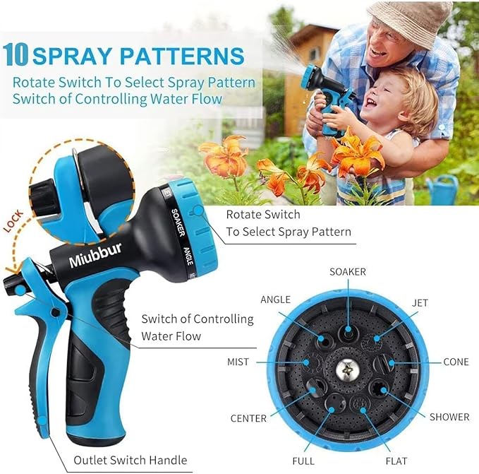 Expandable Garden Hose 150 ft - 2025 New Kink Free Flexible Water Hose 150ft with 10 Pattern Spray Nozzle, 3/4 Solid Brass Connectors, Retractable Latex Core - Lightweight Expanding Hose