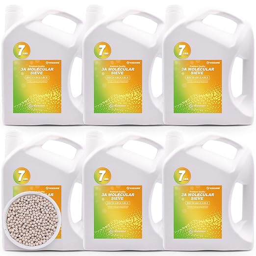 42 LBS 3A Molecular Sieve Desiccant Beads, Reusable Dessicant Dehumidifiers Desiccant Moisture Absorber, 6 Pack of 7 LBS