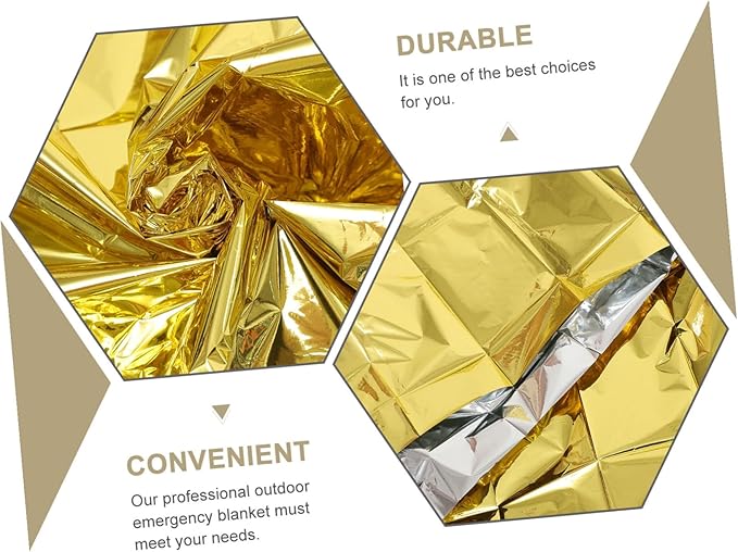 10pcs Outdoor Emergency Thermal Blankets Windproof Sun Protection Insulation for Camping Marathon Rescue First Aid