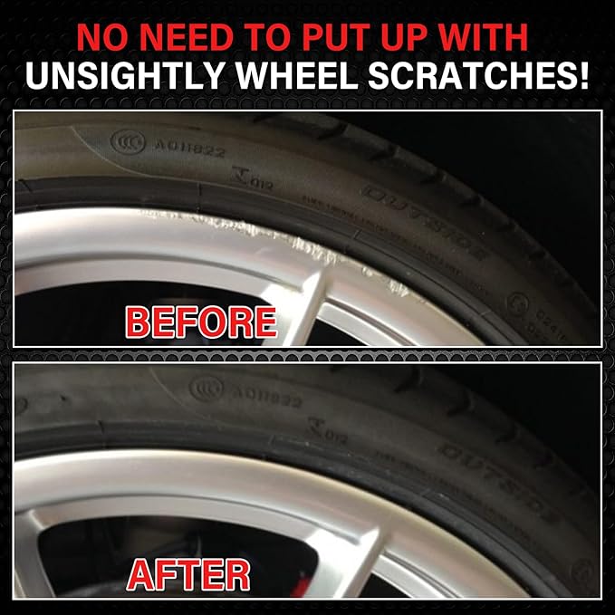 SMAPHY Silver Rim Touch Up Paint, Wheel Scratch Repair Kit, Repair Curb Rash, Scratches, and Scuffs on Wheels Quickly and Easily, Universal Color Silver Wheel Paint