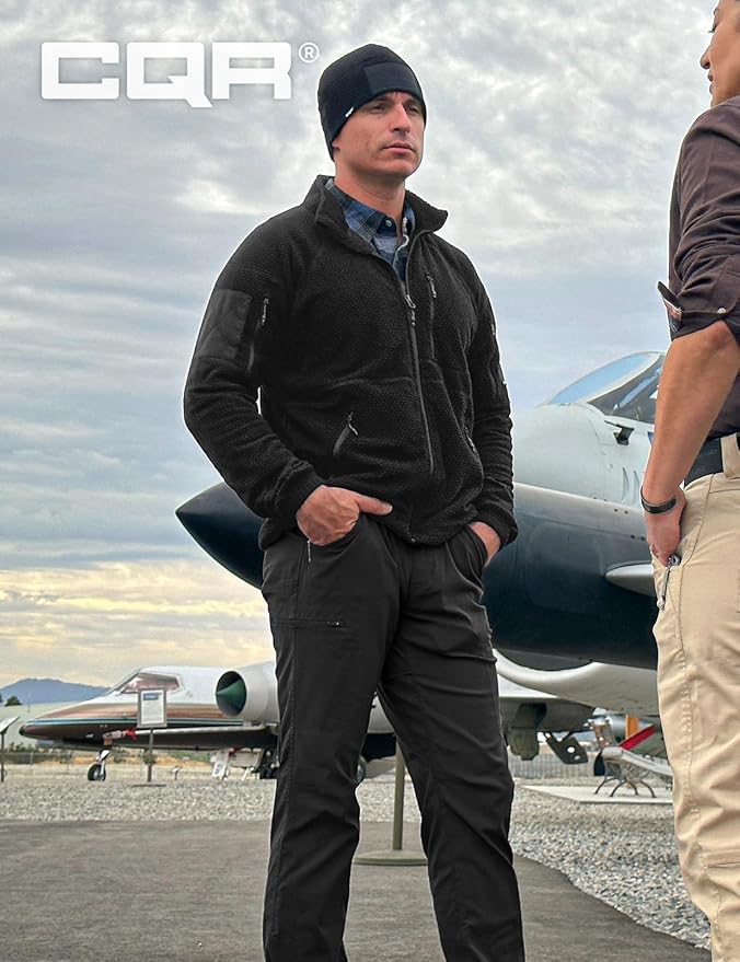 CQR Men's Vent Stretch Pants, Quick Dry Lightweight Casual Cargo Pants, Water Resistant Straight-Fit Utility Work Pants