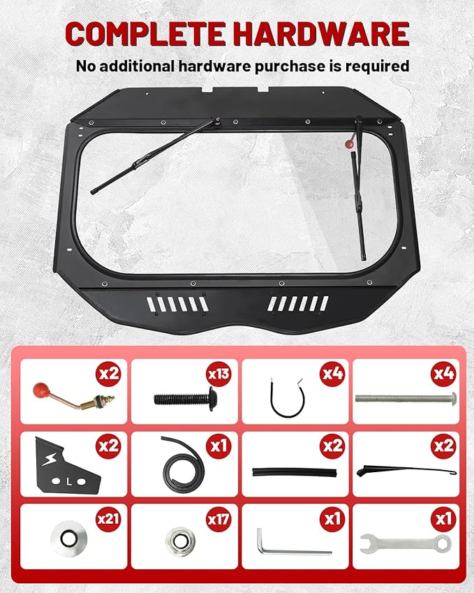 StarknightMT Maverick X3 Glass Windshield With Wipers Sliding Vents - Scratch Resistant X3 Windshield Compatible With Can Am Maverick X3 XRS XDS Turbo R 2017-2025,DOT Approved Laminated Safety Glass