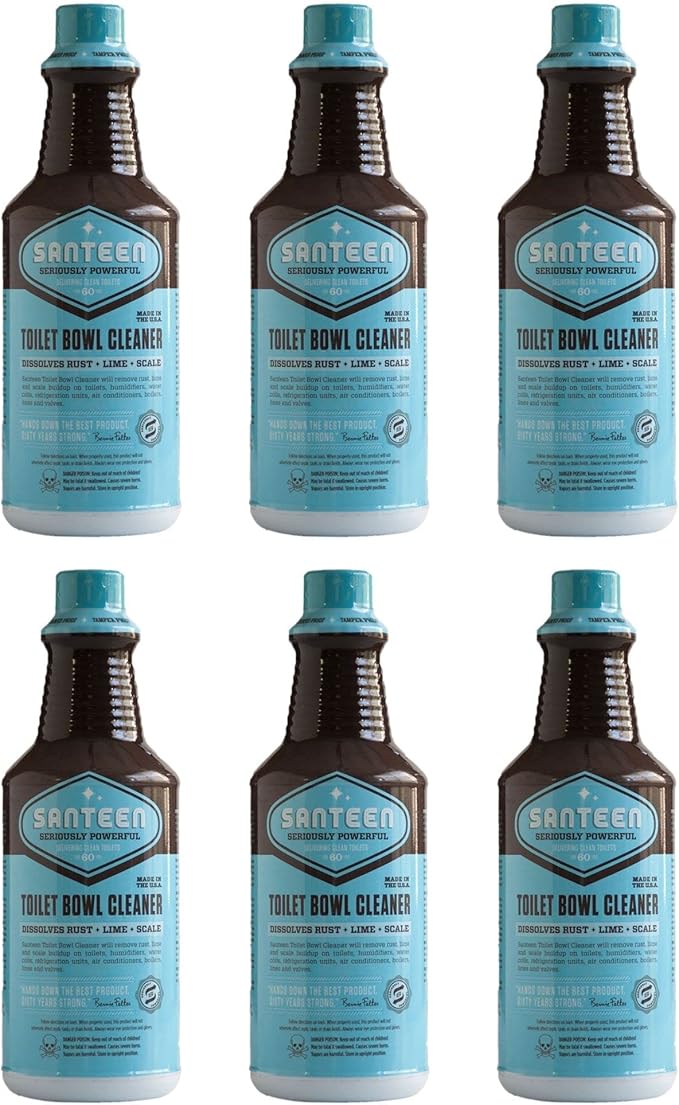 Santeen Rust, Scale & Delimer Remover| 6-pack of 1-quart bottles | Removes Rust, Lime, and Scale buildup