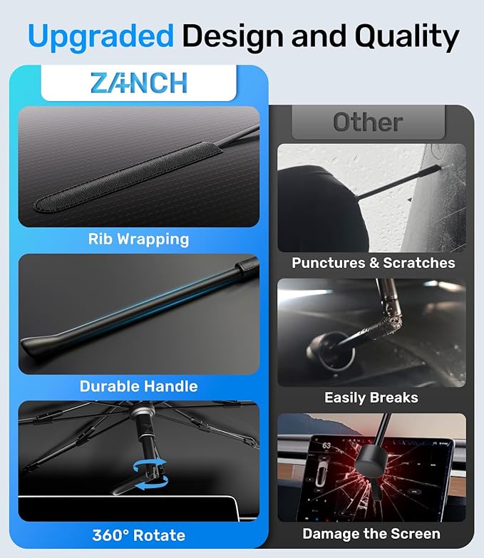 Zanch Upgrade Windshield Sun Shade, Custom Fit for Mazda CX-5 2017-2025 [Titanium-Silver Reflective Coating] Blocks 99% UV & Heat, Sunshade Umbrella for Mazda CX-5 2017 2018 ... 2024 2025