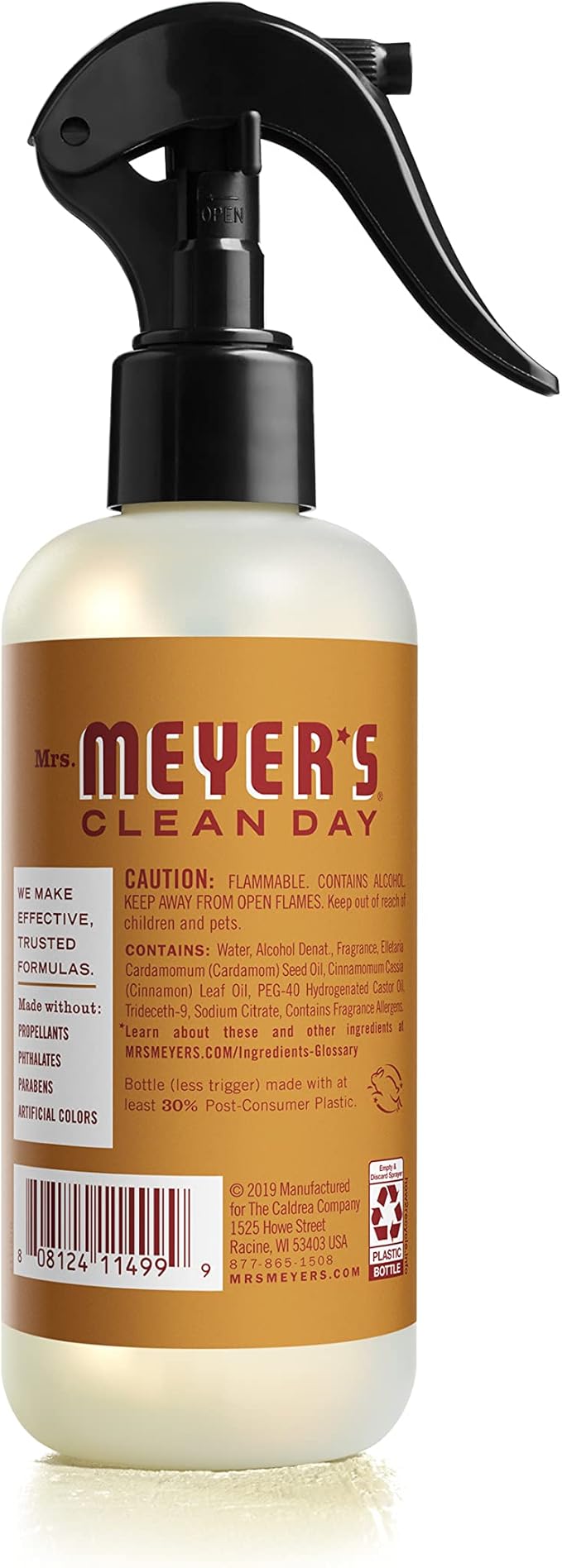 MRS. MEYER'S CLEAN DAY Room and Air Freshener Spray, Non-Aerosol Spray Bottle Infused with Essential Oils, Limited Edition Apple Cider, 8 fl. oz - Pack of 3