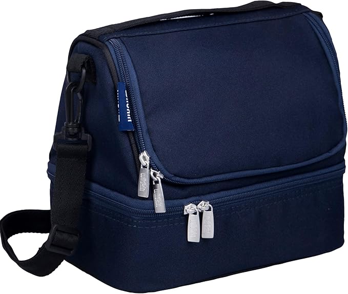 Wildkin Two Compartment Insulated Lunch Bag for Kids – School & Travel Ready - Whale Blue