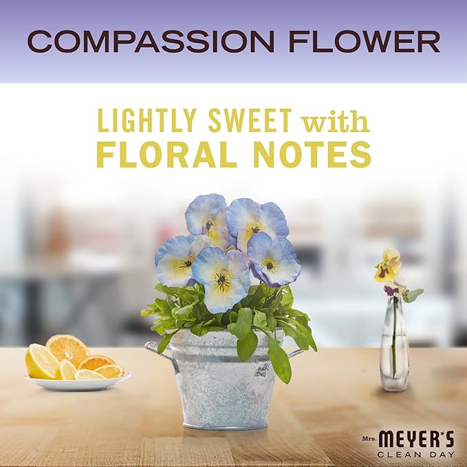 Mrs. MEYER'S CLEAN DAY Liquid Dish Soap, Biodegradable Formula, Compassion Flower, 16 fl. oz - Pack of 3