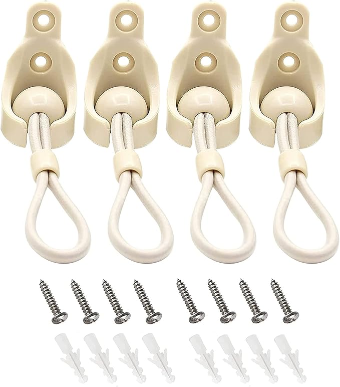 Universal Bungee Kit Parts for Sun Shades Blackout Roller up Blinds (Bungee Kit 2 Set, Sand)