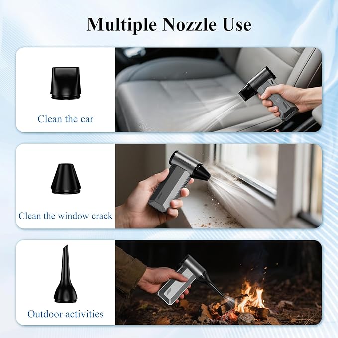 Minthouz Compressed Air Duster-180000RPM Electric Air Duster, Adjustable Wind Speed, Rechargeable Mini Air Blower for Computer, Keyboard, Outdoor, Car Cleaning, Reusable Replaces Compressed Air Can