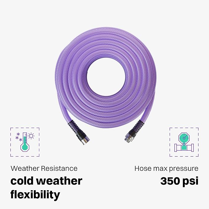 ESSENCE Garden Hose, 5/8" 100ft – Kink-Proof, Abrasion-Resistant, Durable Hybrid Polymer, Cold-Weather Flexible, Ideal for Everyday Outdoor Use and Watering, Including Vegetable Gardens
