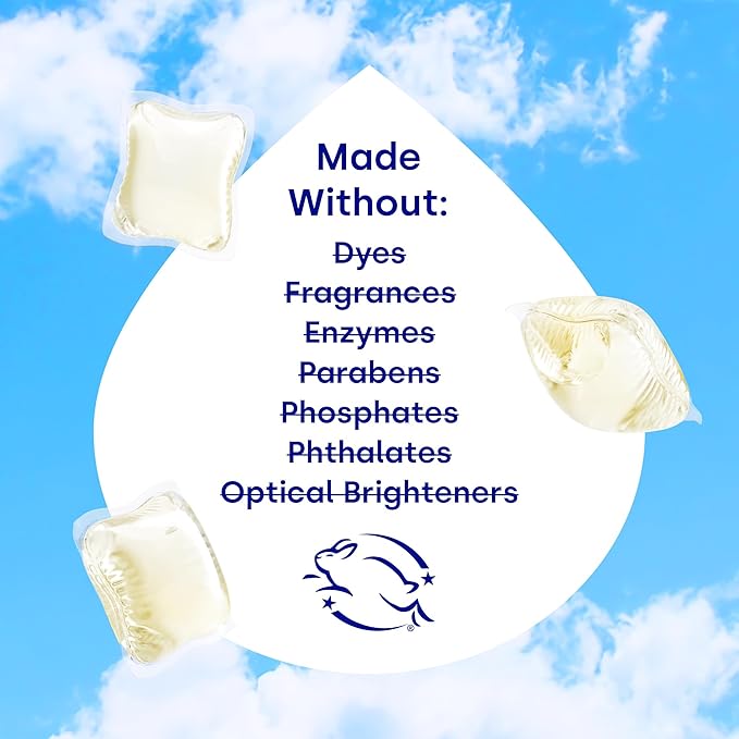 Dropps Sensitive Skin Laundry Detergent Pods, Unscented (64 Count) - Dermatologist Tested Laundry Pods - HE Compatible Laundry Supplies for Clean Clothes, Vegan & Dye-Free