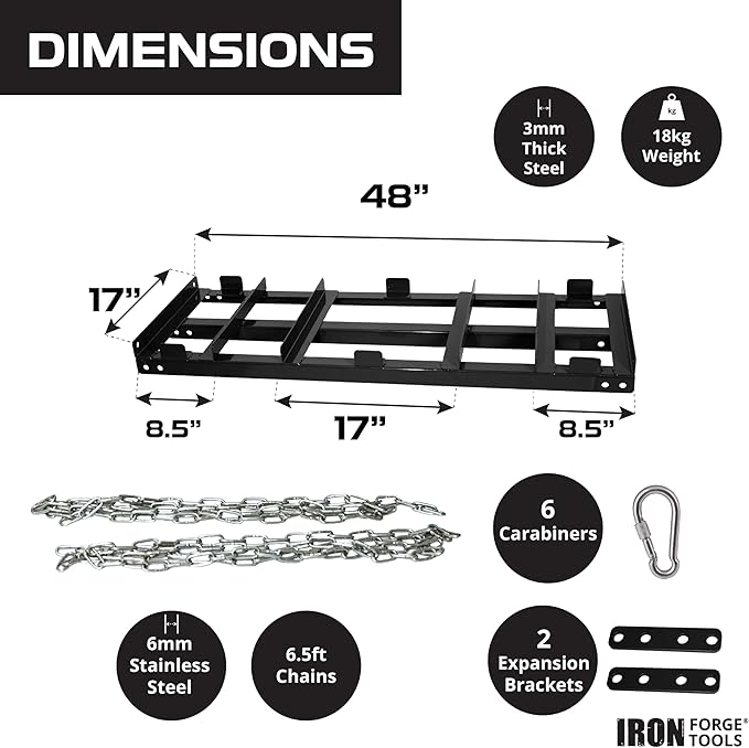 Iron Forge Tools Drag Harrow - Driveway Pull Behind Lawn Leveling Rake Grader - Tow Behind Lawn Tractor Attachments for ATV, UTV, or Mower - 4 Feet Heavy Gauge Powder Coated Welded Steel - Black