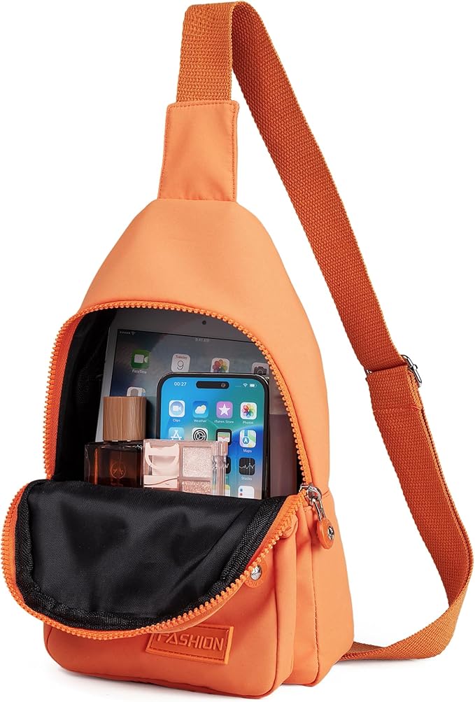 Crossbody Bags for Women, Small Cross Body Bag Sling Backpack - Orange