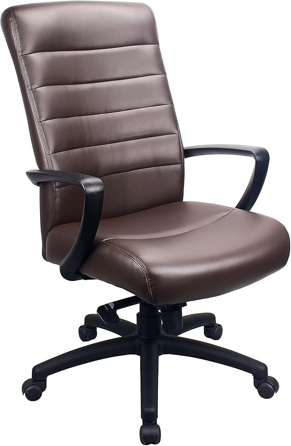 Eurotech Seating Manchester High Back Leather Chair, Brown