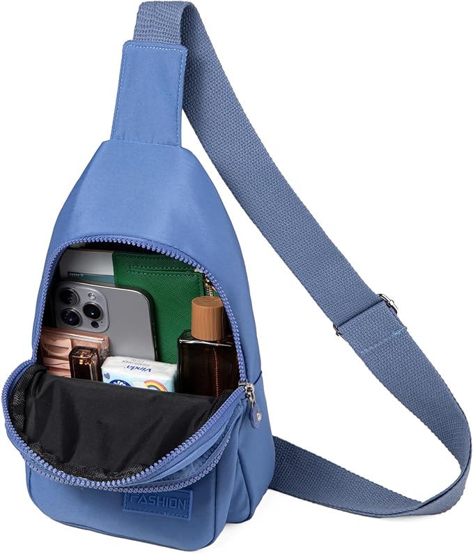 Small Sling Backpack Crossbody Sling Bag for Women, Chest Bag Daypack Fanny Pack Cross Body Bag for Outdoors Hiking Traveling - Blue