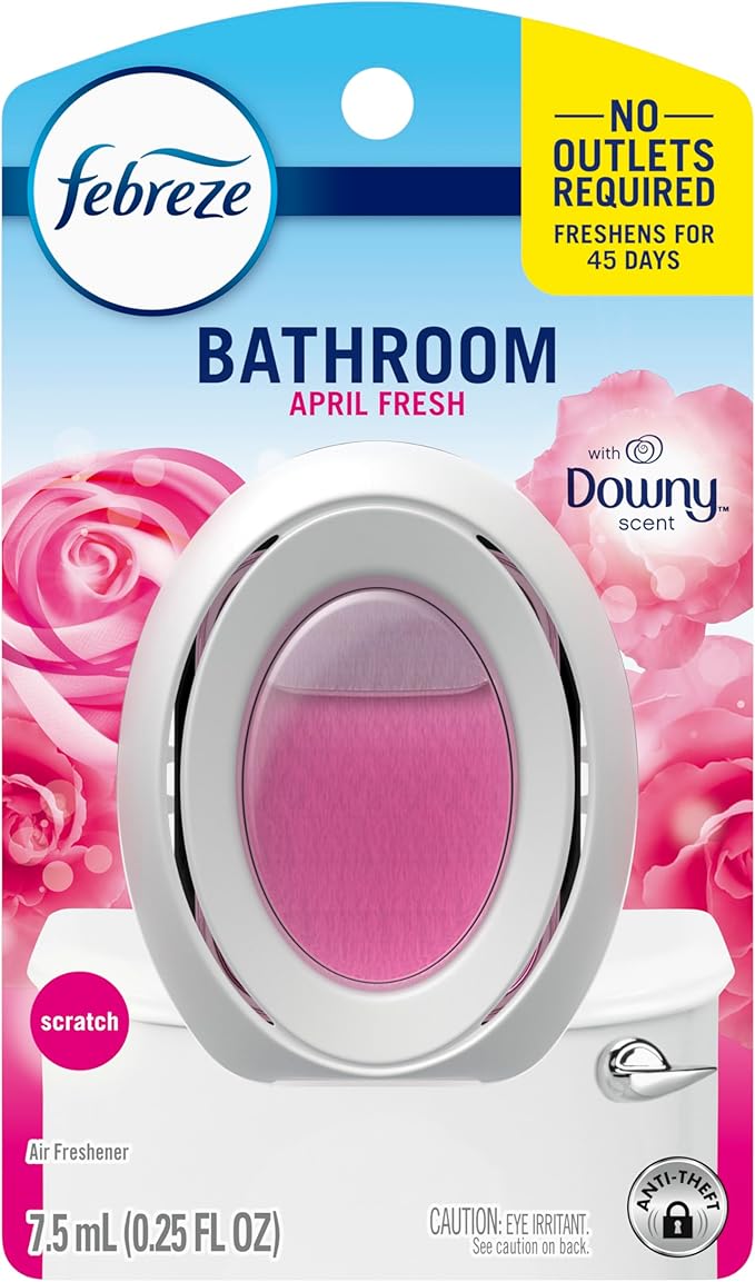 Febreze Bathroom Air Freshener, Odor-Fighting, Downy April Fresh, 6ct