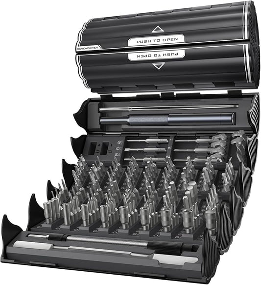 AXTH 128-in-1 Precision Screwdriver Set, Professional Magnetic Mini Repair Tool Kit for Phone, Computer, Watch, Laptop, Macbook, Ring Doorbell, Eyeglass, Electronic, [Bearing Steel] Screw Driver