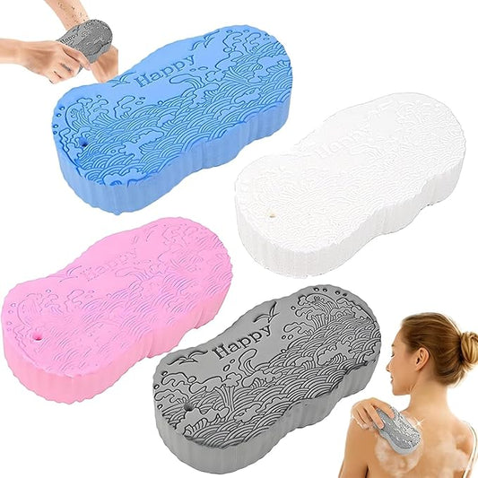 Magic Exfoliating Bath Sponge, 2026 Upgraded 3D Super Soft Exfoliating Bath Sponge Magic Exfoliating Body Scrubber, Shower Brushes for Adults Women and Men (B-4PCS)