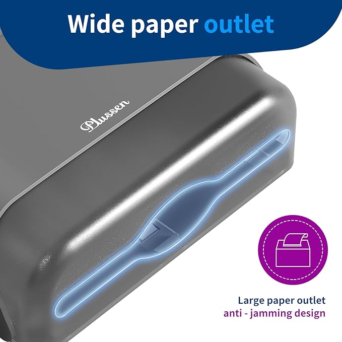 Paper Towel Dispenser Wall Mount, Adhesive No Drilling Multifold Trifold Cfold Commercial Hand Towel Dispenser,Silver-PN6012