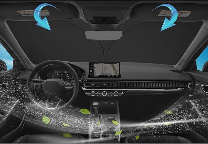 SKTU 2023 2024 2025 2026 Integra Front Windshield Sunshade for 2022-2026 Honda Civic 2023-2026 Acura Integra Windshield Sunshade Foldable for Blocks UV Rays and Blocks Heat and Sun Keeps Vehicle Cool