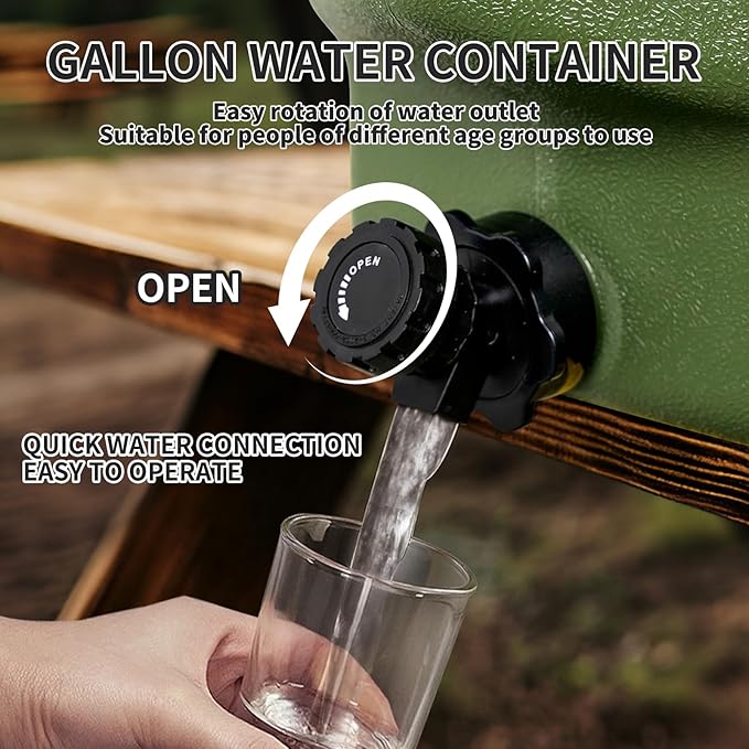 HAIGE Gallon Water Container with Spigot (3.2 Gallon Water Jug Green)