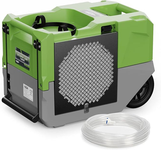 ALORAIR LGR Commercial Dehumidifier 264 PPD with Pump, Up to 3,000 Sq.Ft Industrial Dehumidifier, Compact, Portable, for Water Damage Restoration, Basement, Crawl Space, Green
