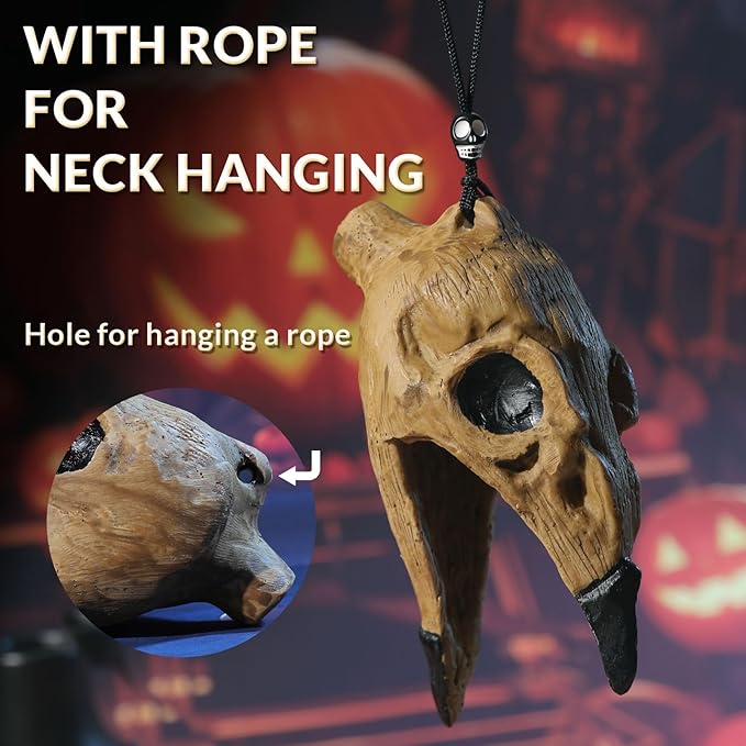 Aztec Crow Death Whistle - Ghost Scream Whistle for Halloween, Pranks, Decor, Self Defense - Loud Human-Like Scream - for Wilderness Survival - Yellow
