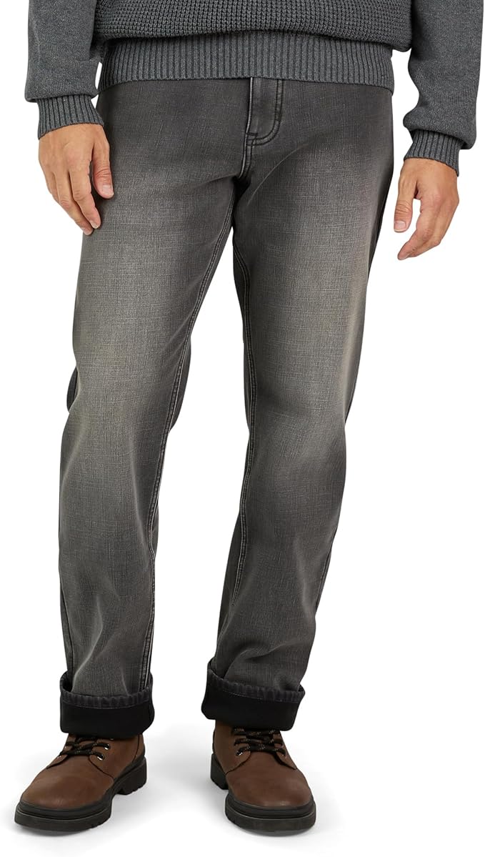 Weatherproof Vintage Fleece Lined Jeans Men - Regular Fit | Soft & Warm, Cold Weather Insulated Fleece Winter Pants for Men