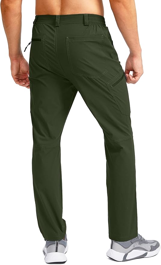 Pudolla Men's Lightweight Hiking Pants with 7 Pockets Quick Dry Water Resistant Fishing Travel Pants