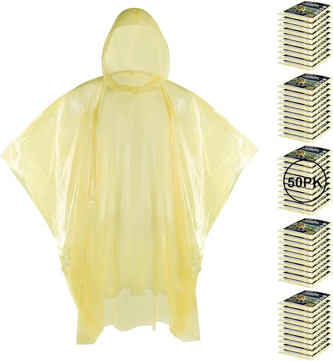 APEXUP Disposable Rain Ponchos for Adults, Emergency Rain Poncho for Camping Hiking Travelling