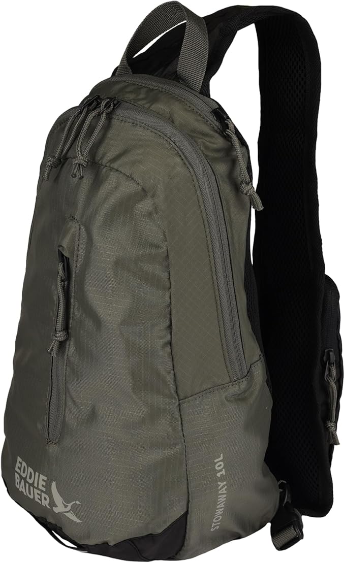 Eddie Bauer Stowaway Packable Sling Bag | Foldable | Travel | Outdoor | Lightweight | Compact | Everyday Carry | Ripstop Nylon | 10L - Spruce Green