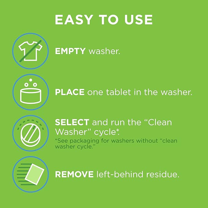 Affresh Washing Machine Cleaner, Cleans Front Load and Top Load Washers, Including HE, 3 Tablets (Pack of 6)
