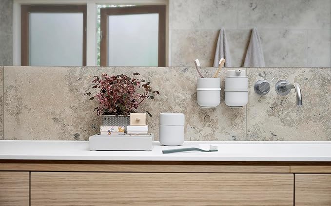 Zone Denmark Ume Shampoo Dispenser in Elegant Soft Grey - Stylish and Functional Bathroom Accessory - 7.0" x 2.7" x 1.7" inches