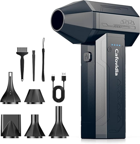C10 Compressed Air Duster, 300000RPM Rechargeable Electric Air Duster with 10000mAh Battery, 4-Gear Adjustable, Cordless Brushless Motor Air Blower for Computer, Keyboard, Home, Outdoor, Car