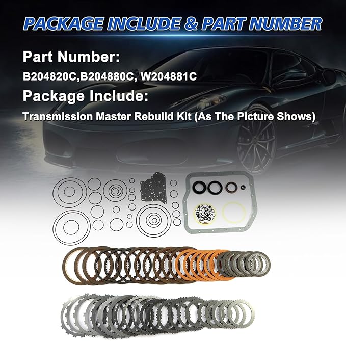 U240E U241E Transmission Master Rebuild Kit Clutch Discs Gasket T13600B Fits for Camry RAV4 Highlander Matrix Solara Transmission Gasket Replace Kit