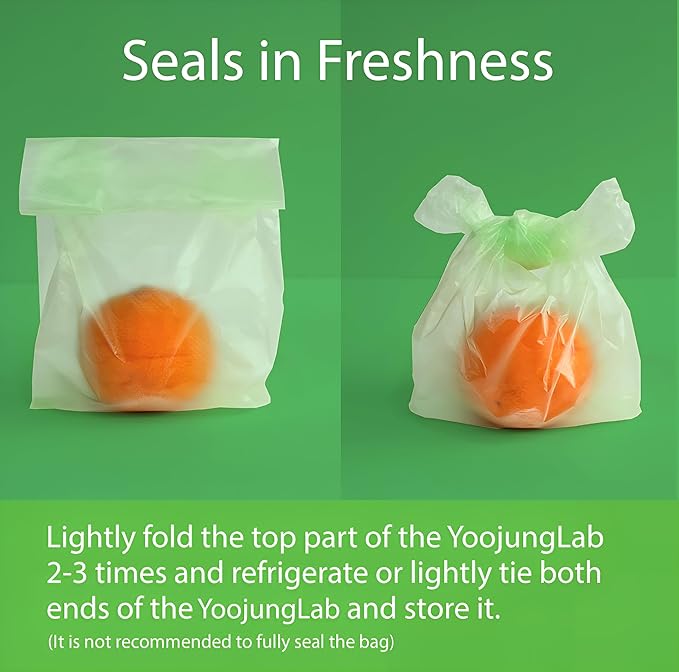 Green Food Storage Bags - M+L Size, 200 Bags, Keep Fresh Produce, Fruits, Vegetables, Flowers, BPA FREE, HDPE, Eco-Friendly