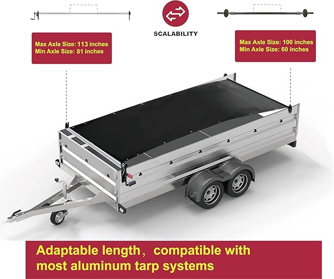 Heavy-Duty Dump Truck Tarp Kit, with Rear Anti-Sail Bow Set (with 7'x16' PVC Mesh Tarp)