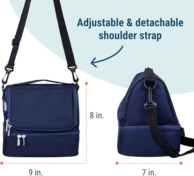 Wildkin Two Compartment Insulated Lunch Bag for Kids – School & Travel Ready - Whale Blue