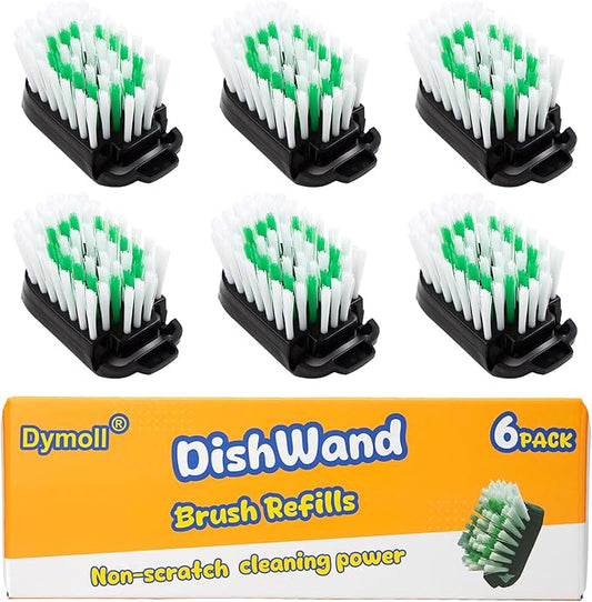 6 Pack Dish Brush Refills, Advanced Soap Control Dishwand Brush Refills, Using Interchangeably with Dish Wand Sponge