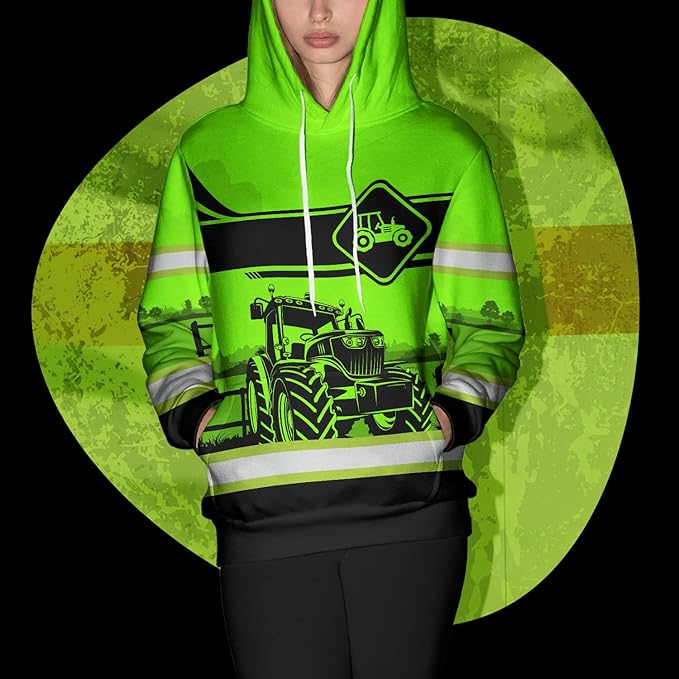 Matedecor High Visibility Hi Vis Hoodie for Men - Jobs Collection Custom Name Class 3 Reflective Safety Workwear