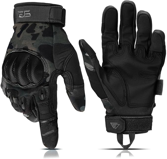 Glove Station Tactical Gloves for Men – Touchscreen Utility Gear with Hard Knuckle Protection Used in Motorcycle, Airsoft, Combat, Police, Shooting & Outdoor Work