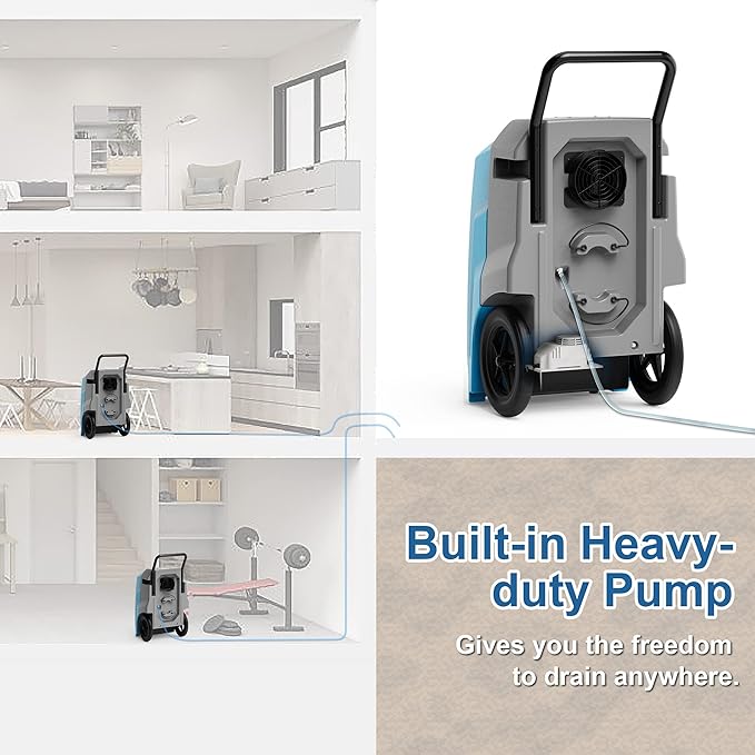 ALORAIR 180 PPD Storm Pro Commercial Dehumidifier, LGR Portable Dehumidifier with Pump, cETL Listed, 5 Years Warranty, LCD Display, for Clean-Up, Flood, Moisture