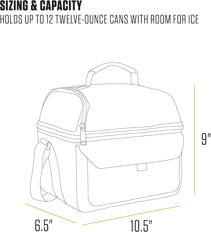 Carhartt 12 Can Two Compartment Lunch Box | Durable, Fully-Insulated Lunch Bag for Women & Men, Duck Blind Case, Large Lunchbox (Rose Tint)